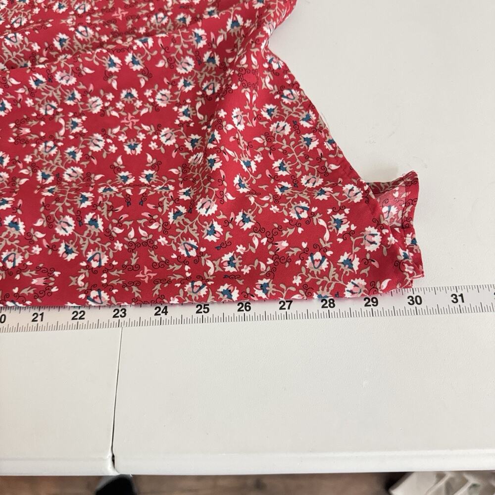 Max Studio Womens 2X Dainty Floral Popover Top Red Multi Office Cottage Feminine - Picture 8 of 9
